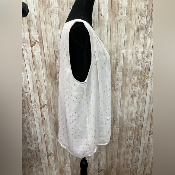 Liz Claiborne White Blouse with Gold Details - Size Xl - Picture 2 of 6